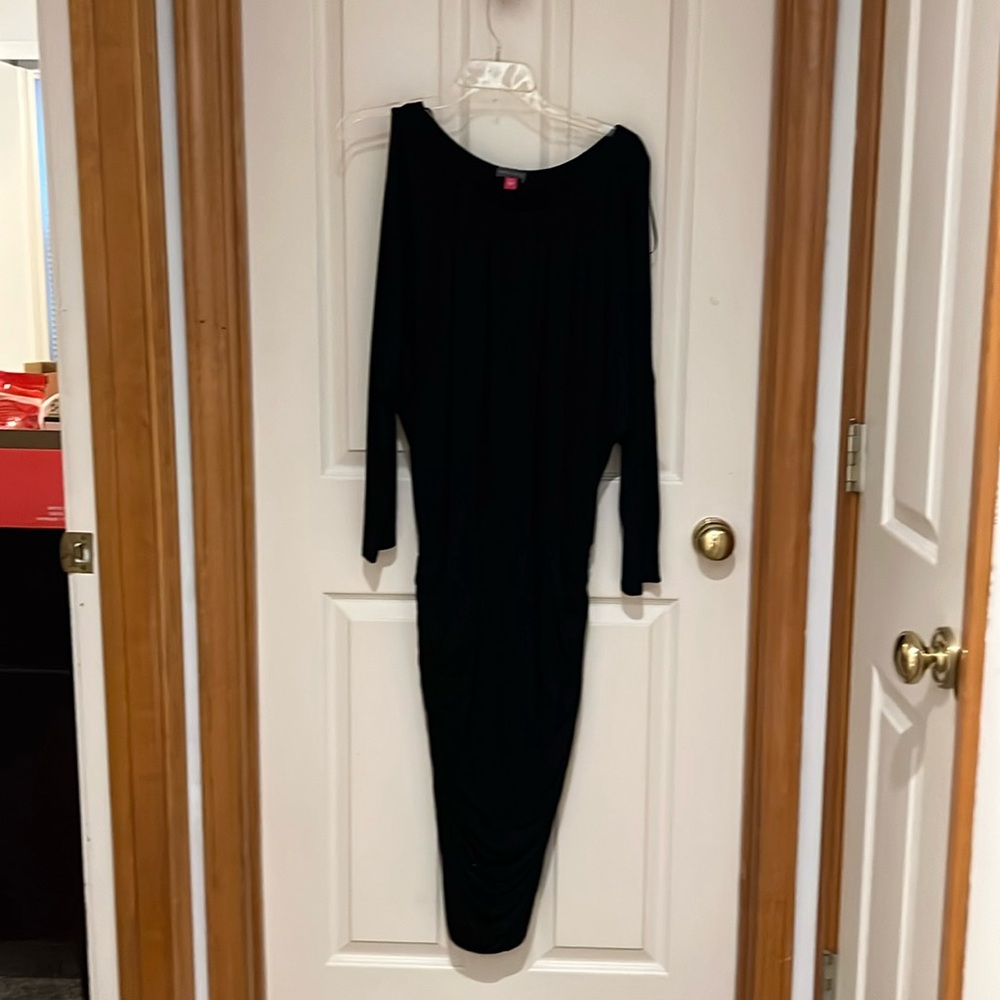 Beautiful long sleeve cold shoulder black dress